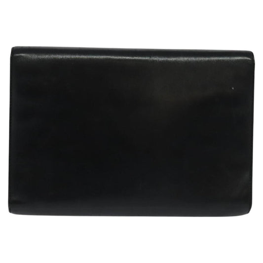 Salvatore Ferragamo Vintage Gancini Pochette Leather, BLACK, LEATHER, Clutche & pouche