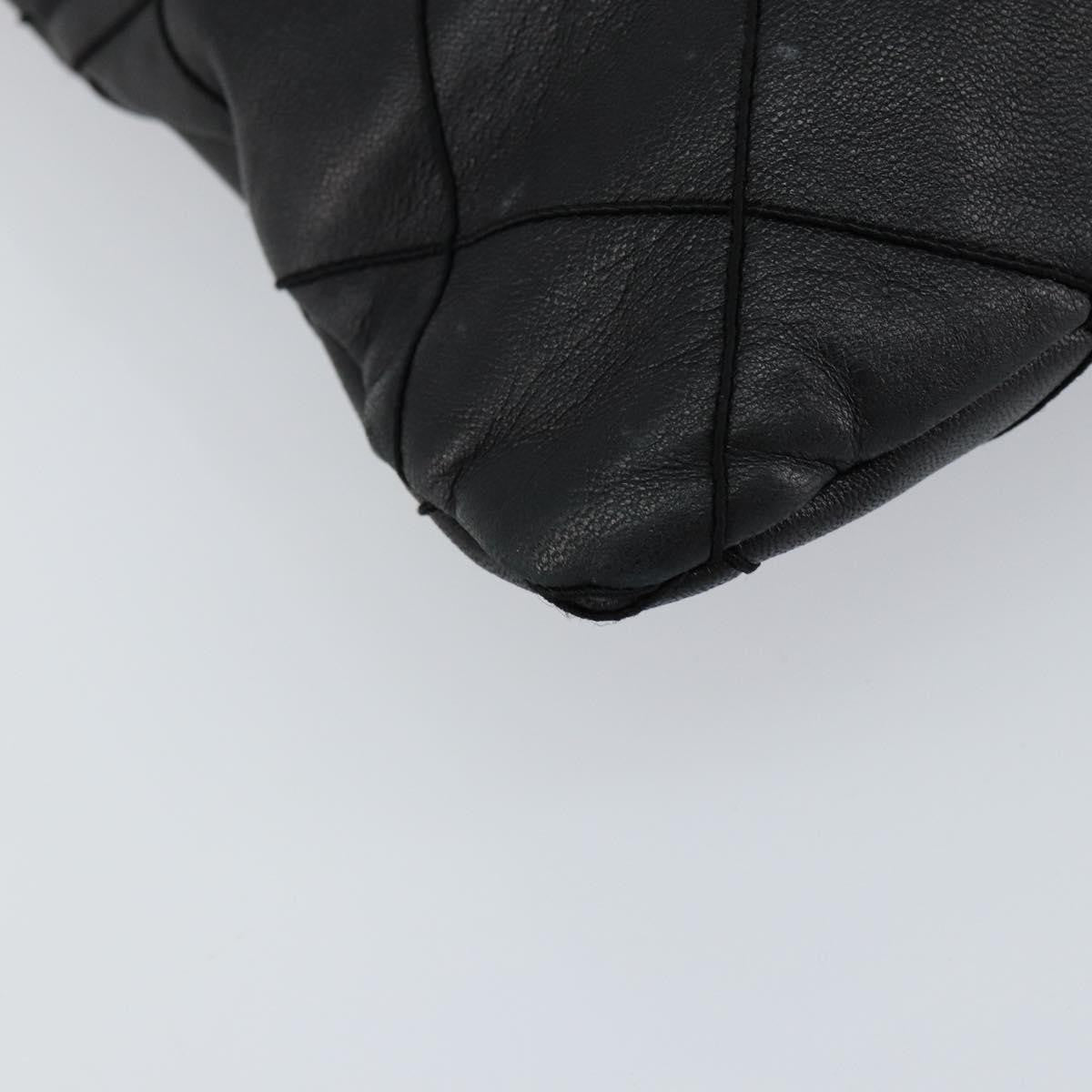 Chanel Vintage Shoulder Bag Leather, BLACK, LEATHER, Shoulder bag