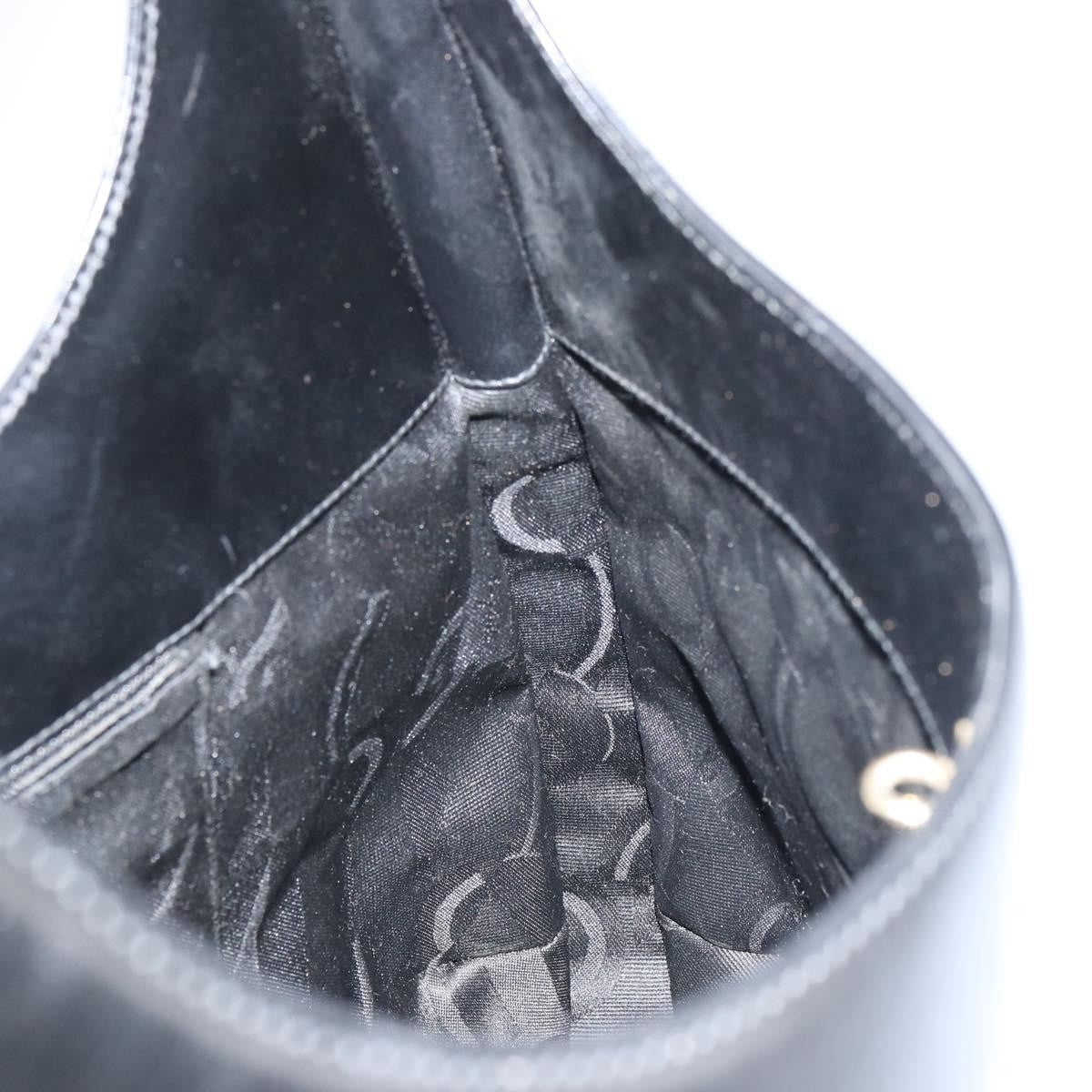 Salvatore Ferragamo Vintage Gancini Hobo Leather, BLACK, LEATHER, Shoulder bag