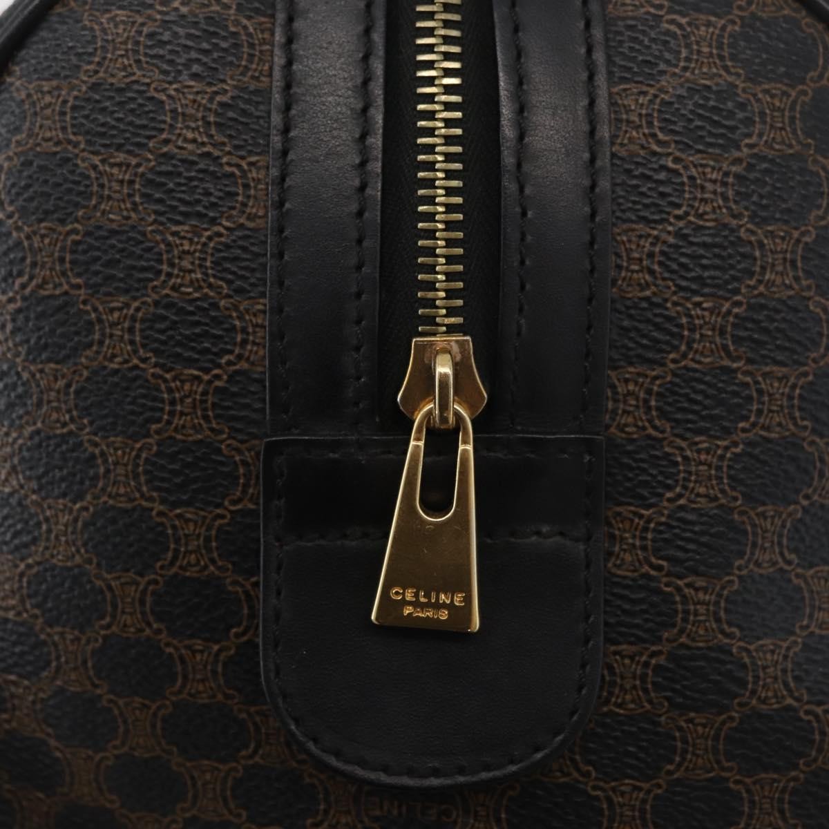 Celine Vintage Duffle Bag Macadam Coated Canvas, Black, Canvas, Handbag