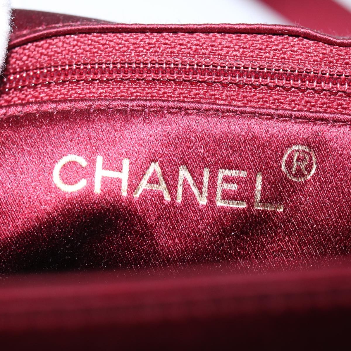 Chanel Flap shoulder Bag Satin, RED, SATIN, Shoulder bag