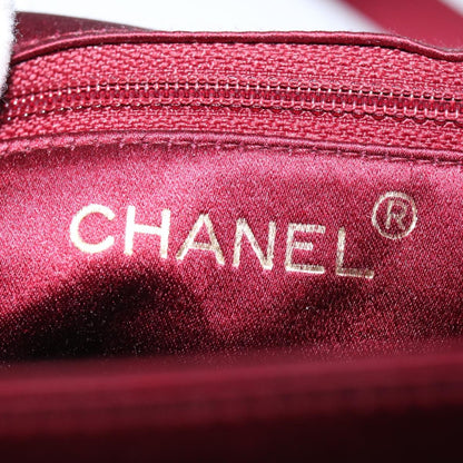 Chanel Flap shoulder Bag Satin, RED, SATIN, Shoulder bag