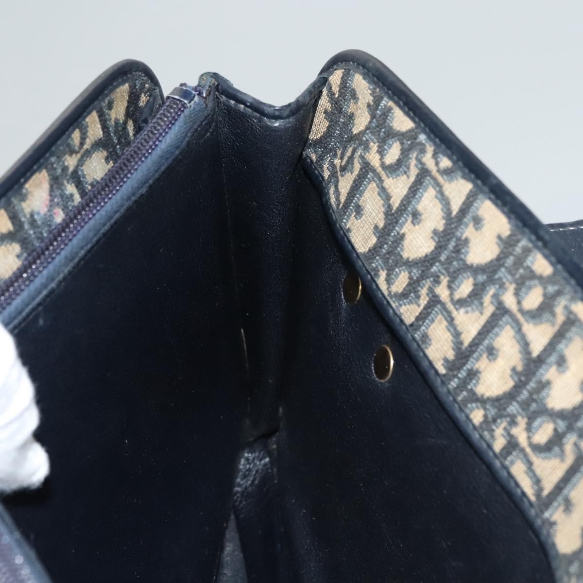 Christian Dior Vintage Trotter Shoulder Bag Canvas, NAVY, CANVAS, Shoulder bag