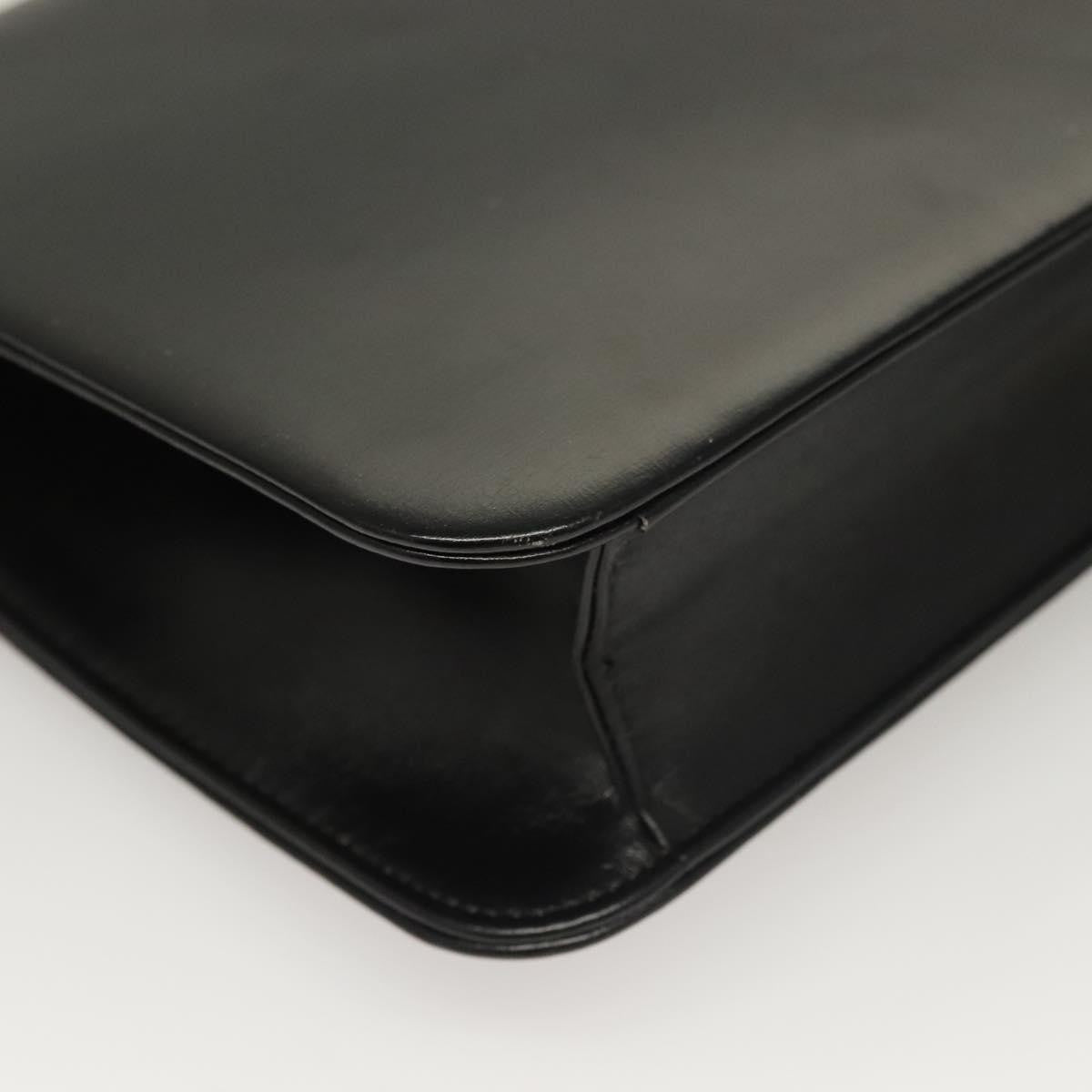 Christian Dior Vintage Chain Flap Shoulder Bag Leather, BLACK, LEATHER, Shoulder bag