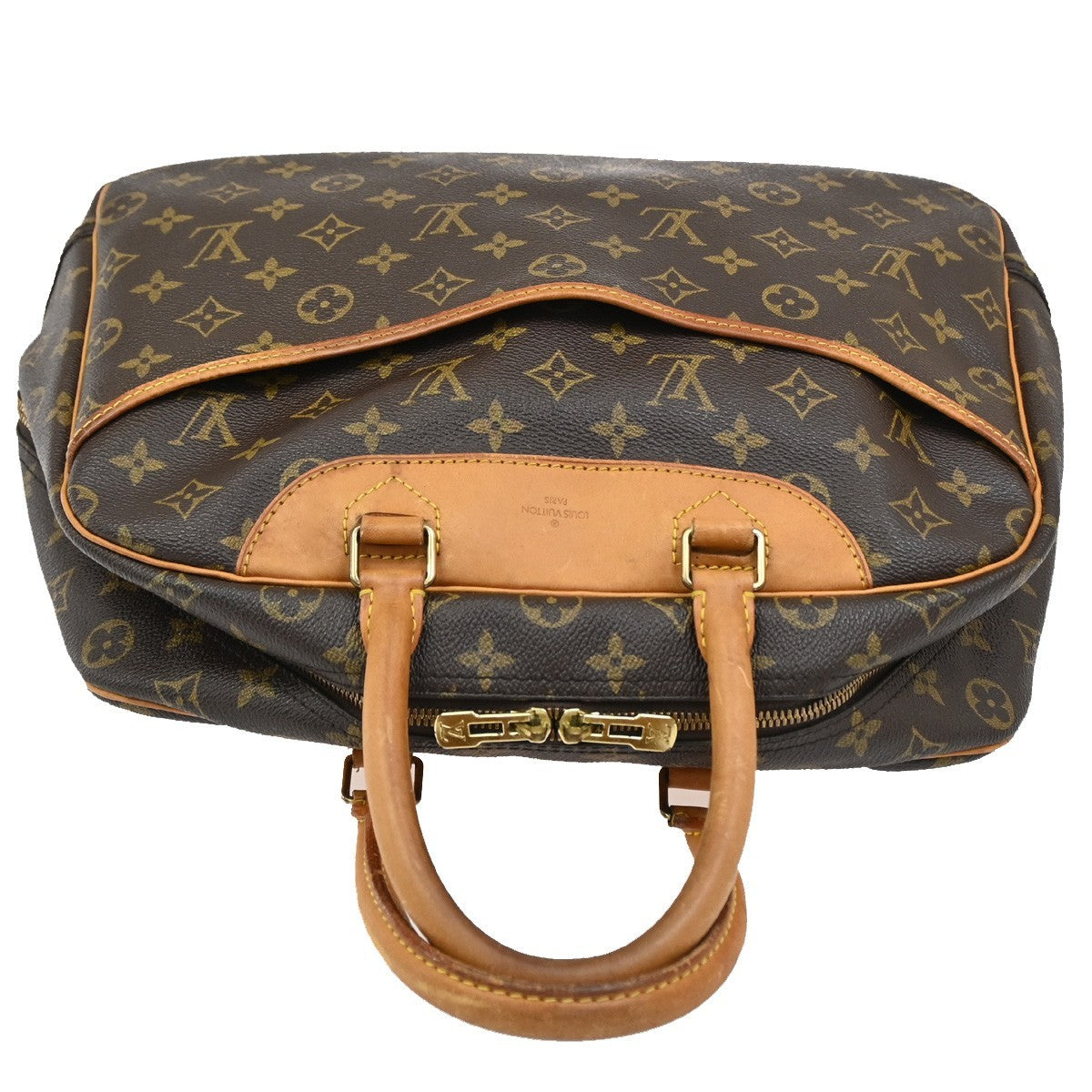 Louis Vuitton Deauville Handbag Monogram Canvas, BROWN, CANVAS, Handbag