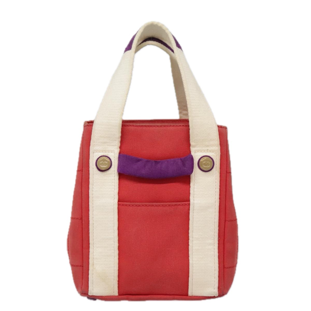 Chanel Chocolate Bar Coco Mark handbag Canvas, RED, CANVAS, Handbag