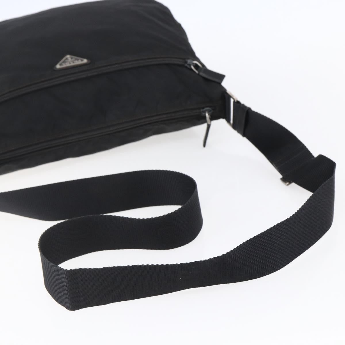 Prada Front Pocket Messenger Bag Tessuto, BLACK, NYLON, Shoulder bag