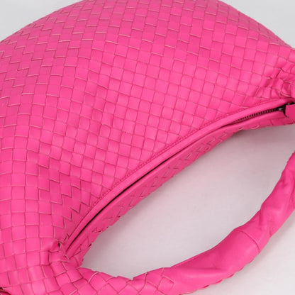 Bottega Veneta Veneta Hobo Intrecciato Nappa, PINK, LEATHER, Handbag