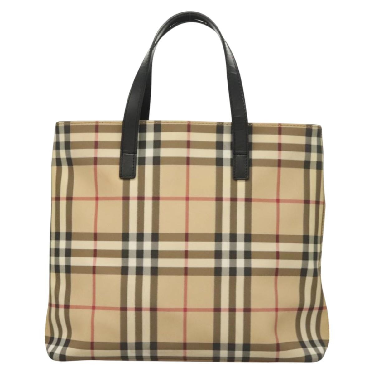Burberry Nova Check Handbag Nova Check Canvas, BEIGE, CANVAS, Handbag