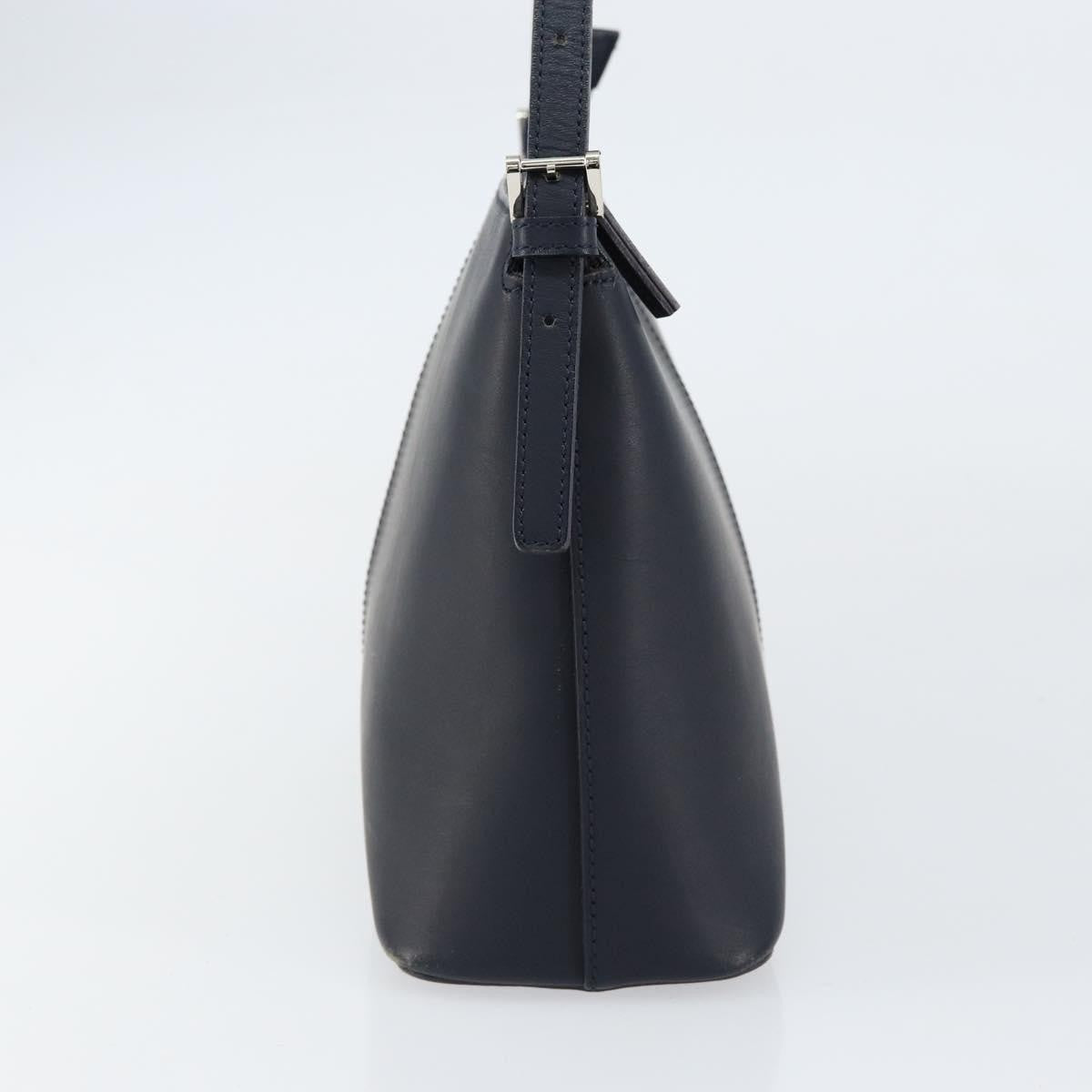 Burberry Vintage Shoulder Bag Leather, NAVY, LEATHER, Shoulder bag