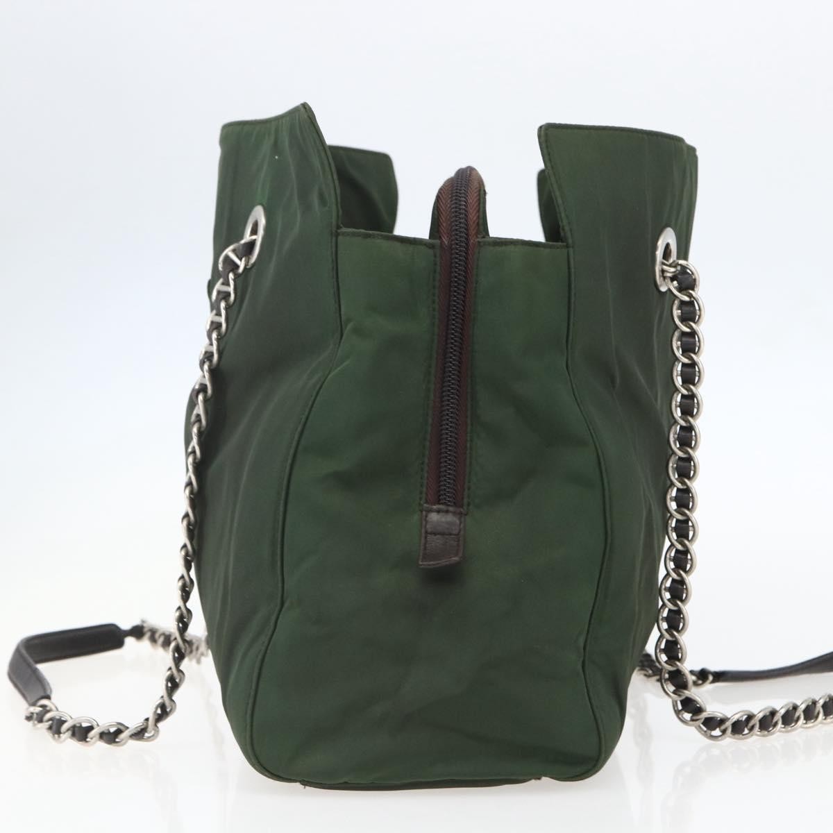 Prada Re-Edition 1995 Chain Tote Quilted Re-Nylon, Khaki, Nylon, Shoulder Bag
