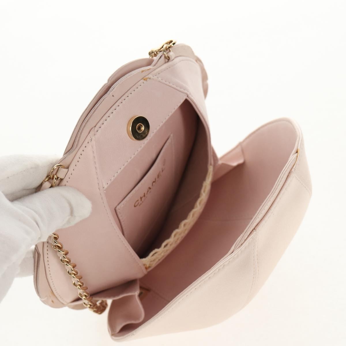 Chanel Camellia Round Clutch with Chain Satin, PINK, SATIN, Clutche & pouche
