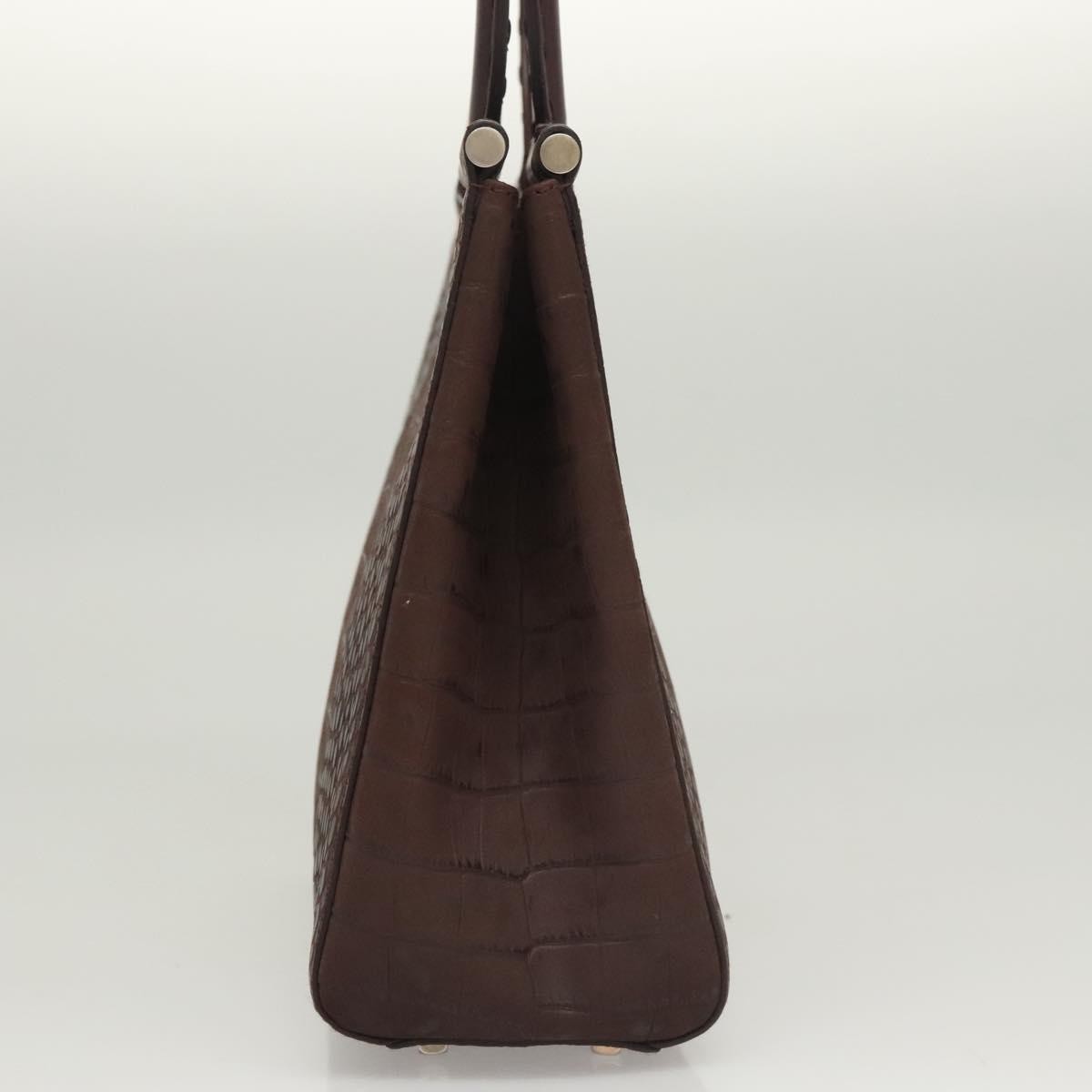 Salvatore Ferragamo Gancini handbag Leather, BROWN, LEATHER, Handbag