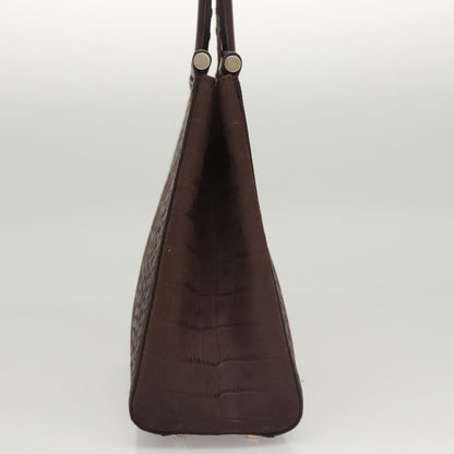 Salvatore Ferragamo Gancini handbag Leather, BROWN, LEATHER, Handbag