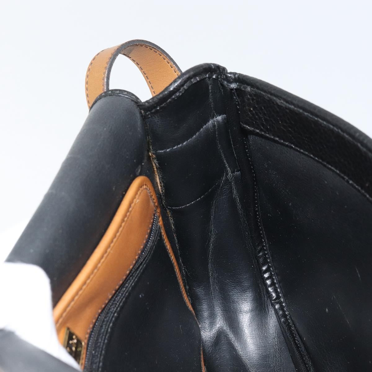 Christian Dior Flap Shoulder Bag Leather, BLACK, LEATHER, Shoulder bag