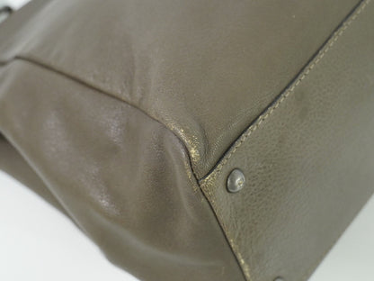 Fendi Peekaboo Bag Leather, GRAY, LEATHER, Handbag