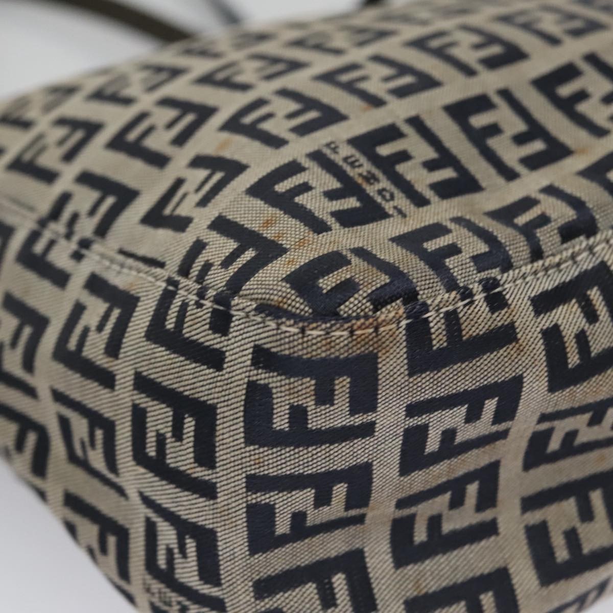 Fendi Vintage Shoulder Bag Zucca Canvas, NAVY, CANVAS, Handbag