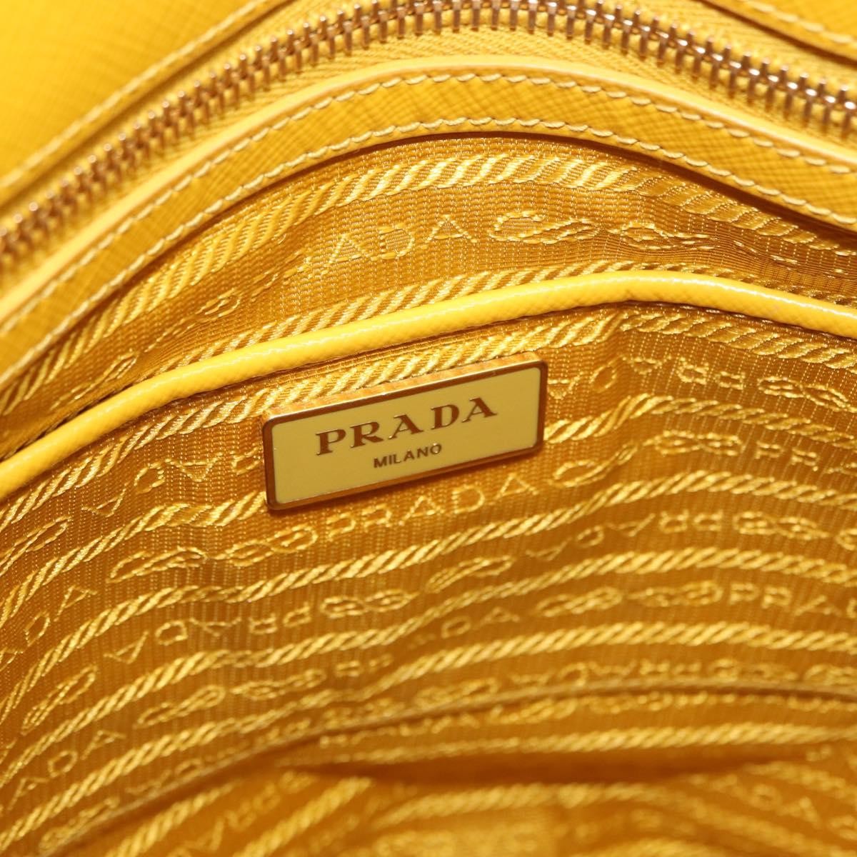 Prada Lux Convertible Bucket Tote Saffiano Leather, YELLOW, LEATHER, Handbag