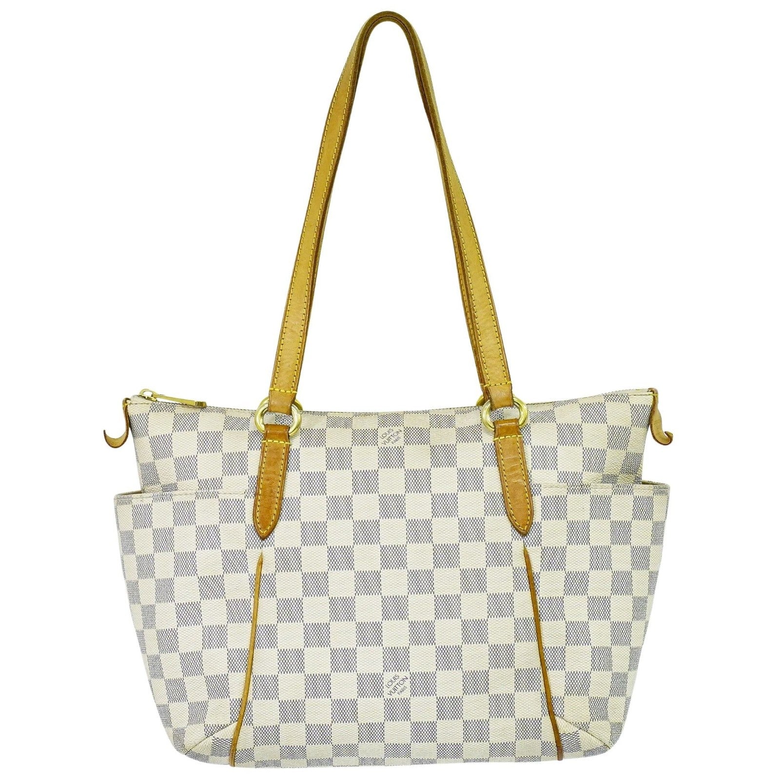 Louis Vuitton Totally Handbag Damier azur, WHITE, CANVAS, Tote bag