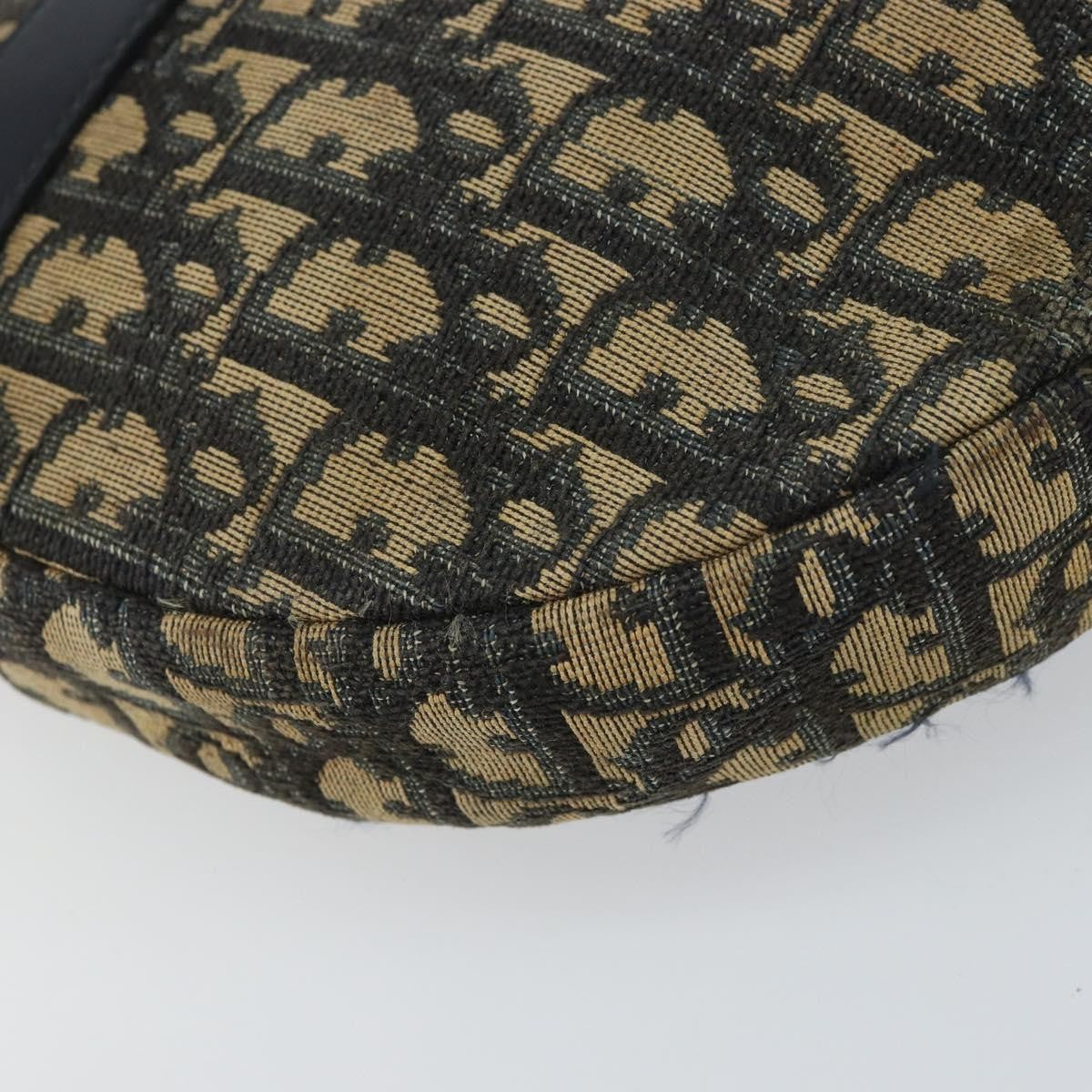 Christian Dior Vintage Trotter Shoulder Bag Canvas, NAVY, CANVAS, Shoulder bag