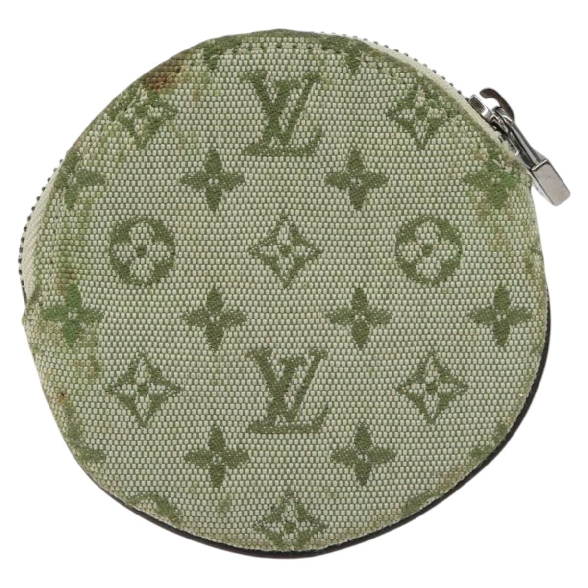 Louis Vuitton Round Coin Purse Mini Lin, KHAKI, CANVAS, Wallets