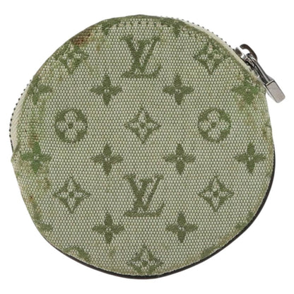 Louis Vuitton Round Coin Purse Mini Lin, KHAKI, CANVAS, Wallets