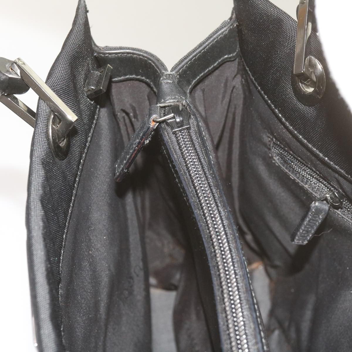 Gucci Bamboo Shopper Tote Canvas, BLACK, CANVAS, Tote bag