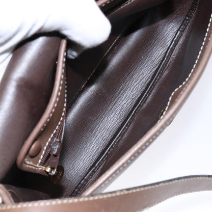 Christian Dior Vintage CD Flap Shoulder Bag Leather, BROWN, LEATHER, Shoulder bag