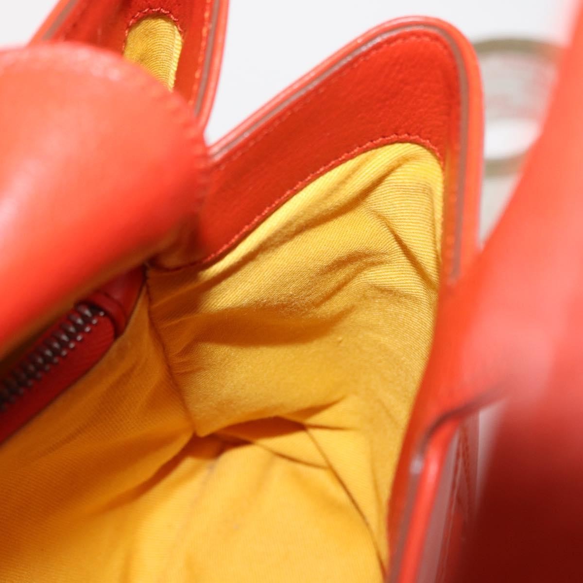 Salvatore Ferragamo Gancini handbag Leather, ORANGE, LEATHER, Handbag