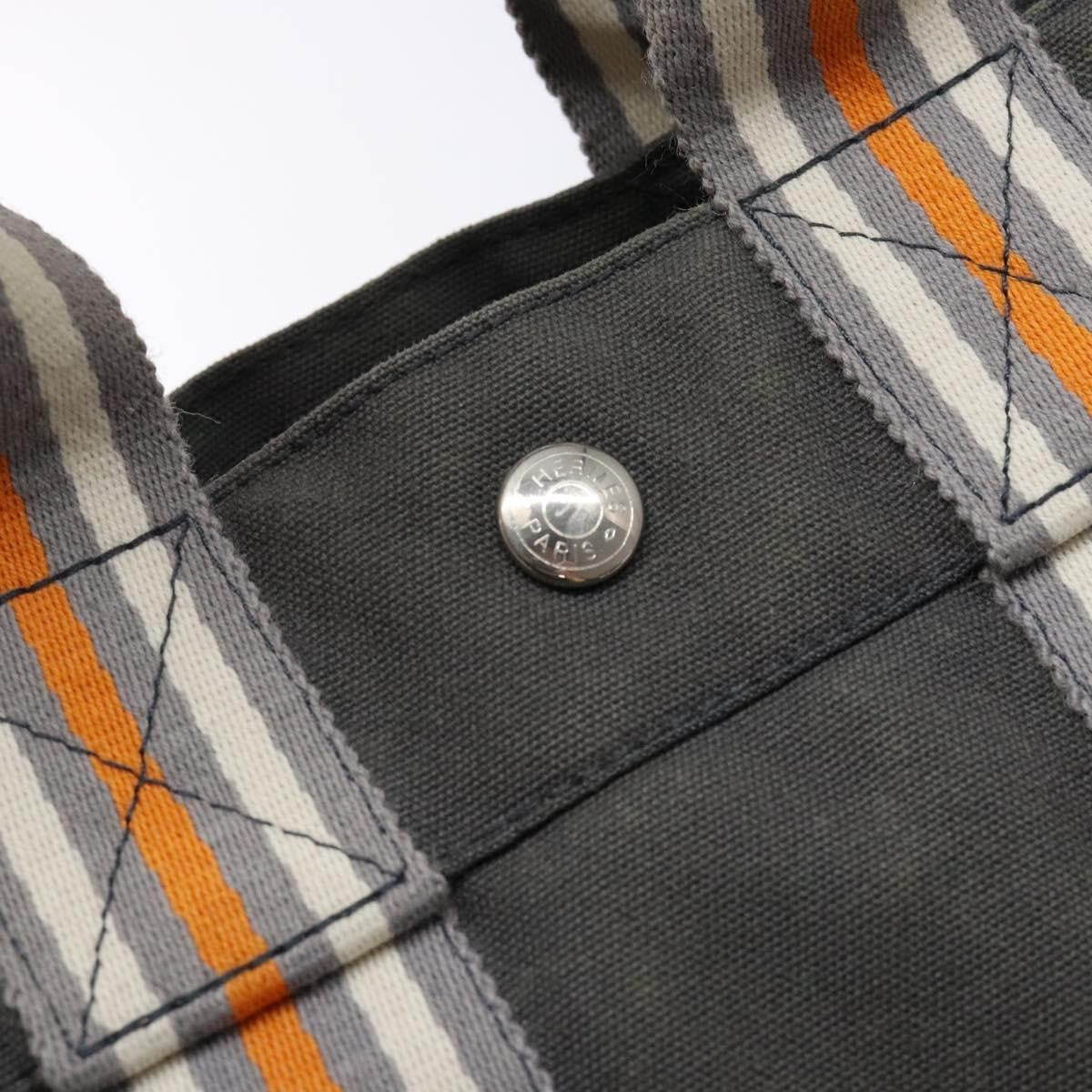 Hermes Fourre Tout Tote Canvas, GRAY, CANVAS, Tote bag