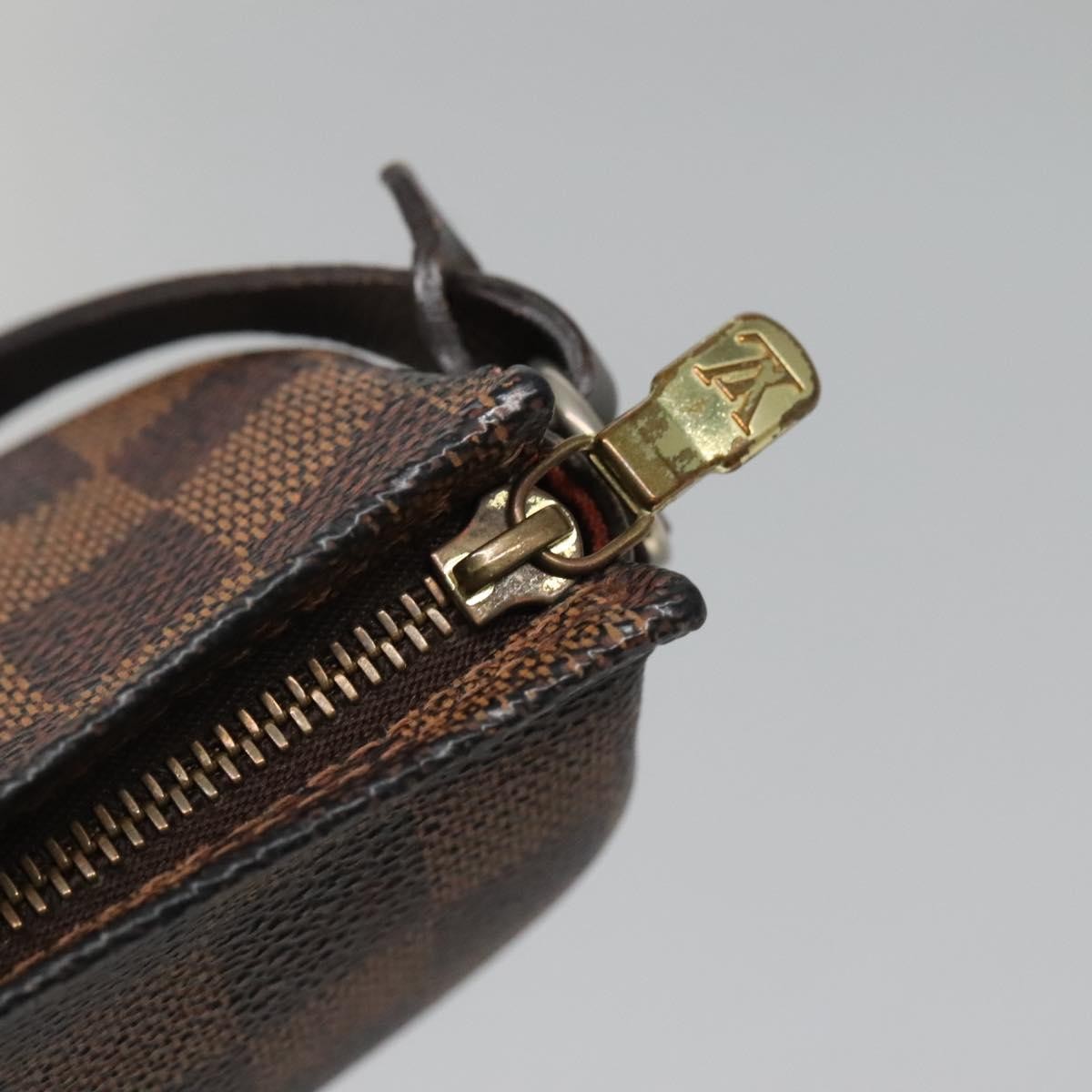 Louis Vuitton Trousse Make Up Bag Damier, BROWN, CANVAS, Clutche & pouche