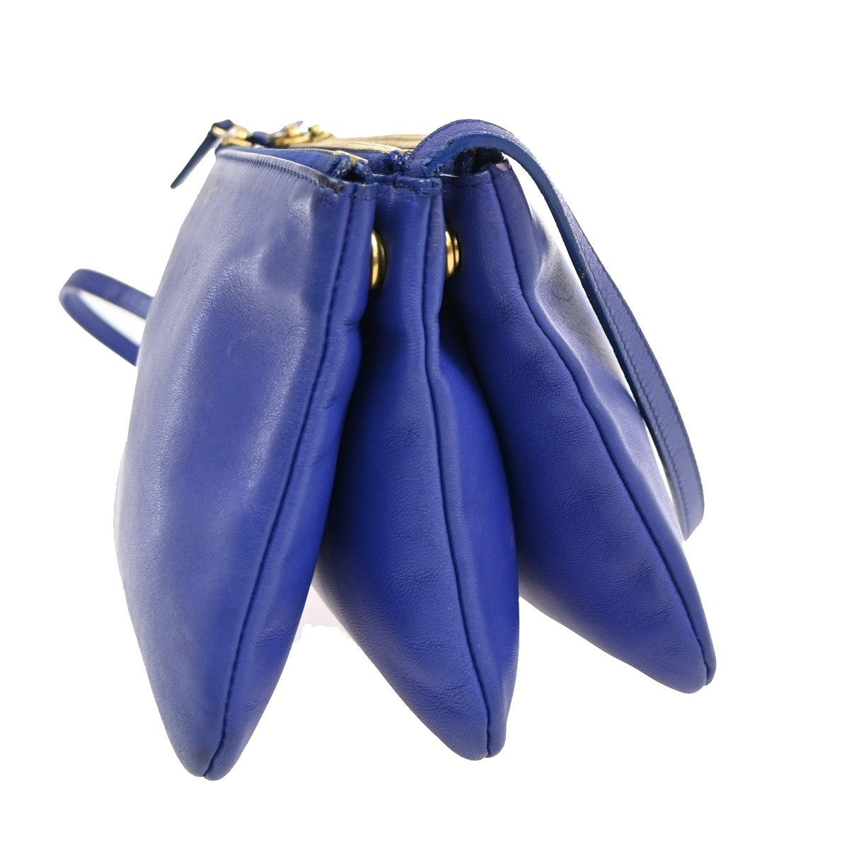 Celine Trio Crossbody Bag Leather, Blue, Leather, Shoulder Bag
