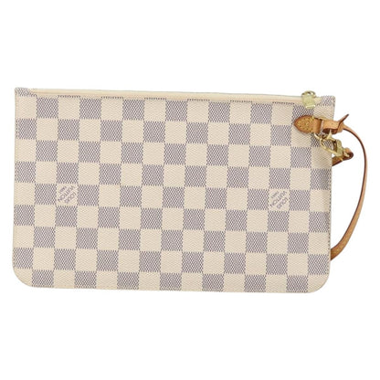 Louis Vuitton Neverfull Pochette Damier, BEIGE, CANVAS, Clutche & pouche
