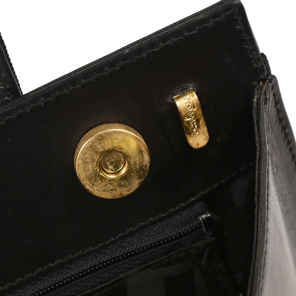 Salvatore Ferragamo Convertible Vara Bow Tote Leather, BLACK, LEATHER, Handbag