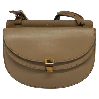 Chloe Georgia Shoulder Bag Leather, BEIGE, LEATHER, Shoulder bag