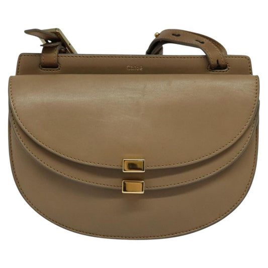 Chloe Georgia Shoulder Bag Leather, BEIGE, LEATHER, Shoulder bag