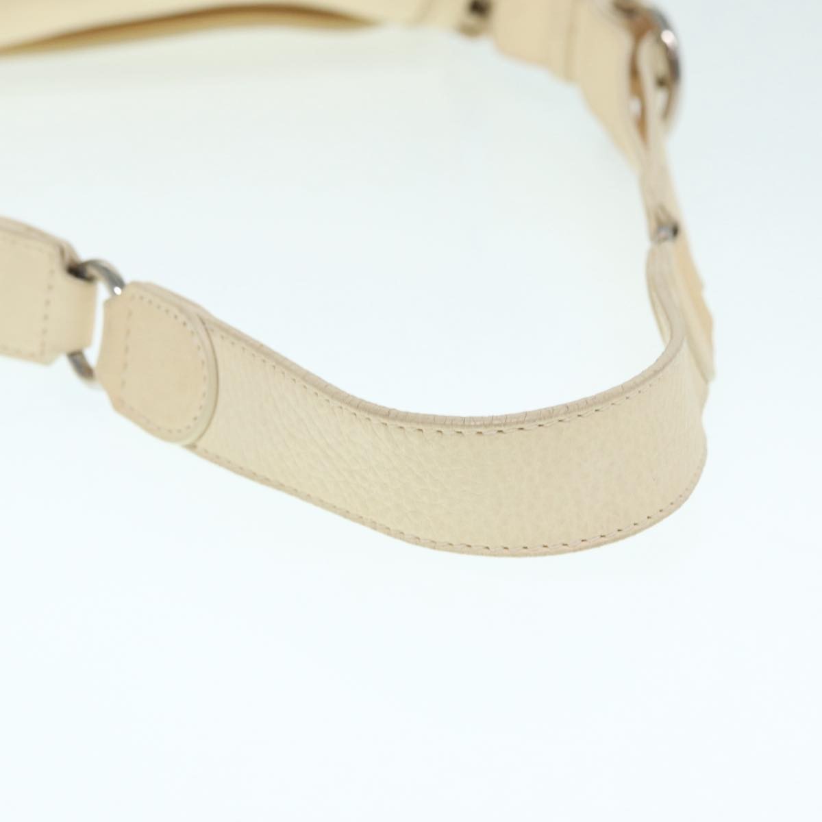 Salvatore Ferragamo Gancini Shoulder Bag Leather, WHITE, LEATHER, Shoulder bag