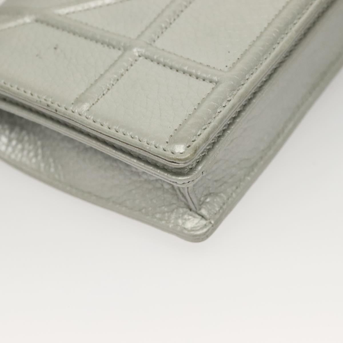 Christian Dior Diorama Wallet on Chain Leather, SILVER, LEATHER, Wallets