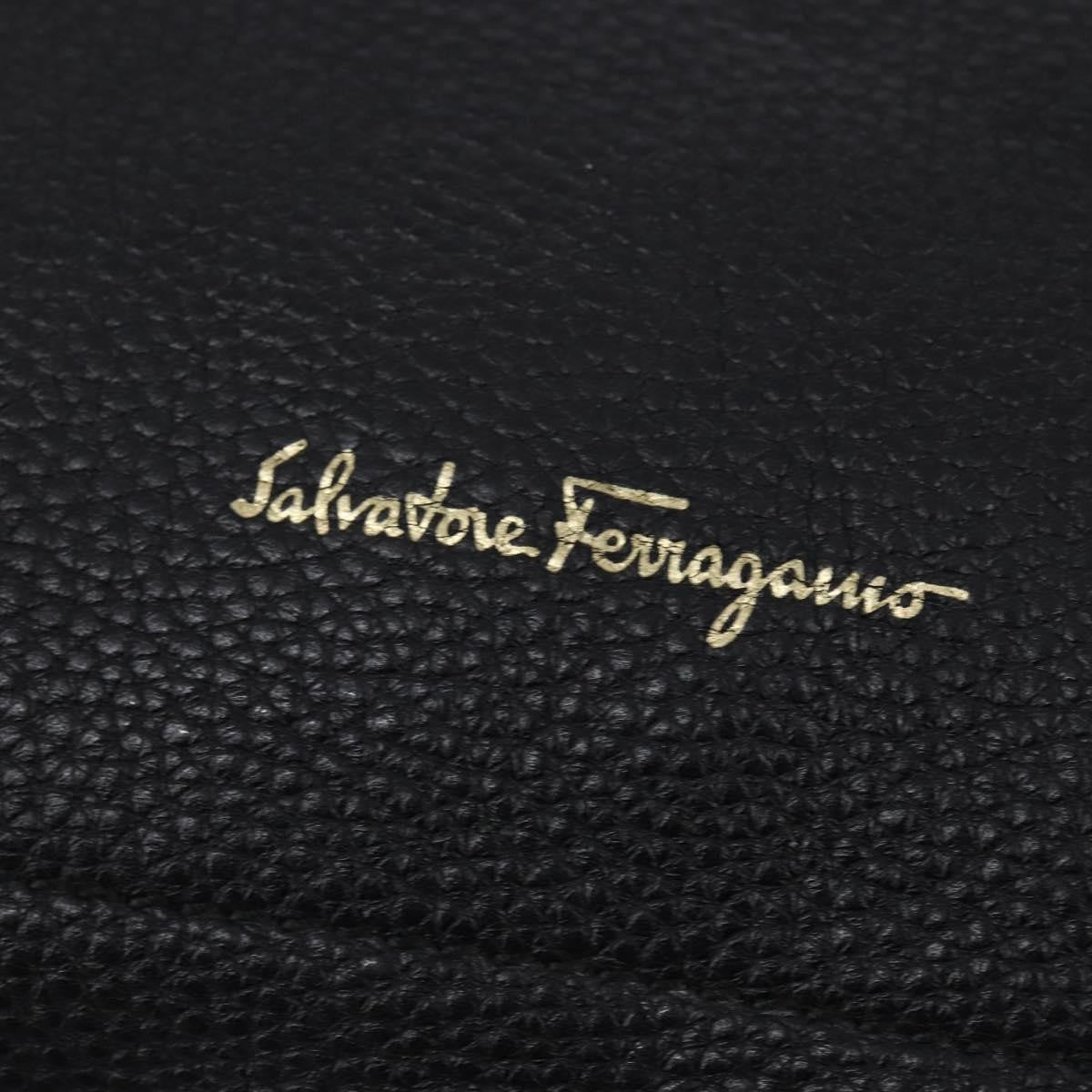 Salvatore Ferragamo Amy Tote Pebbled Leather, BLACK, LEATHER, Tote bag