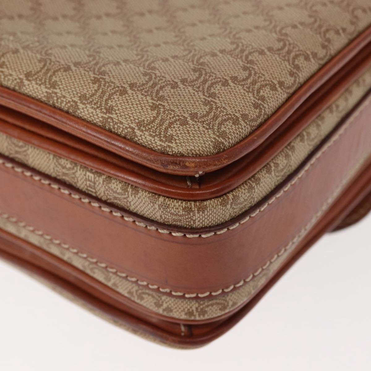 Celine Macadam Shoulder Bag PVC Leather, BEIGE, PVC, Shoulder bag