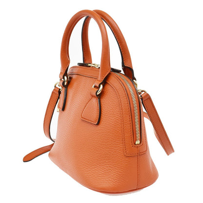 Gucci GG Charm Convertible Dome Satchel Leather, ORANGE, LEATHER, Handbag