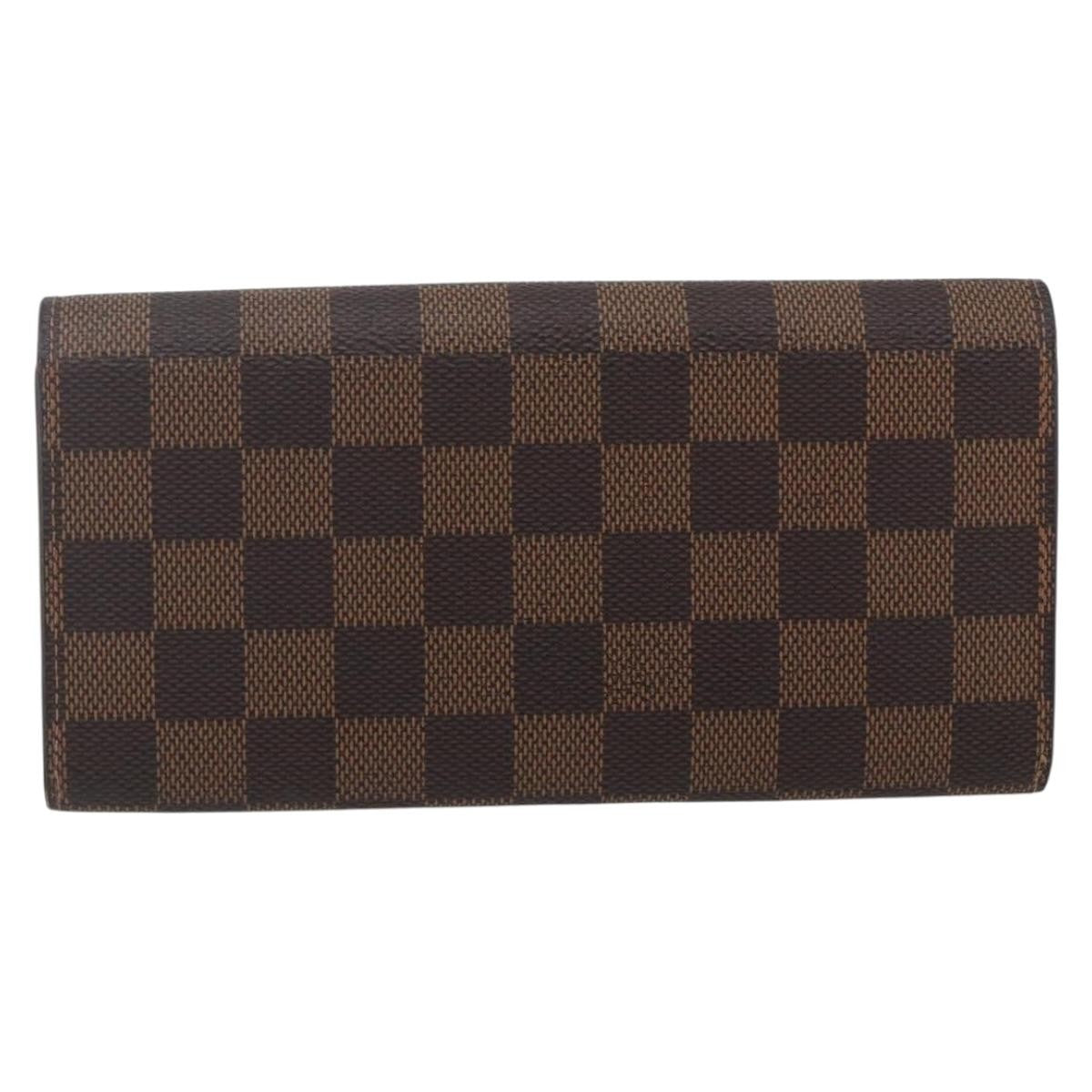 Louis Vuitton Emilie Wallet Damier, BROWN, CANVAS, Wallets