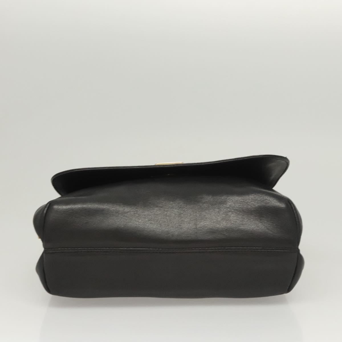 Salvatore Ferragamo Flap Handbag Leather, BLACK, LEATHER, Handbag