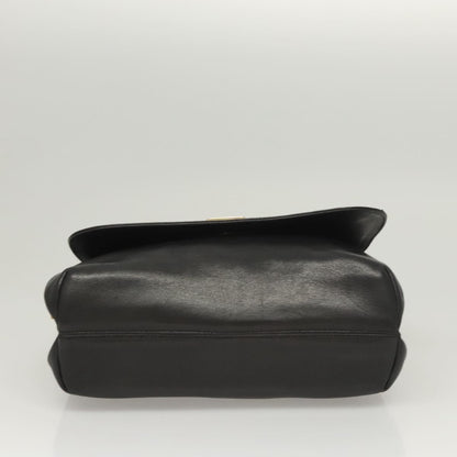 Salvatore Ferragamo Flap Handbag Leather, BLACK, LEATHER, Handbag