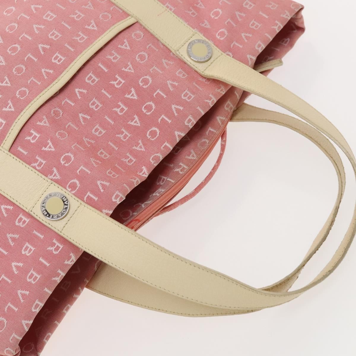 Bvlgari B.Zero1 Logomania Bag Canvas with Leather, PINK, CANVAS, Tote bag