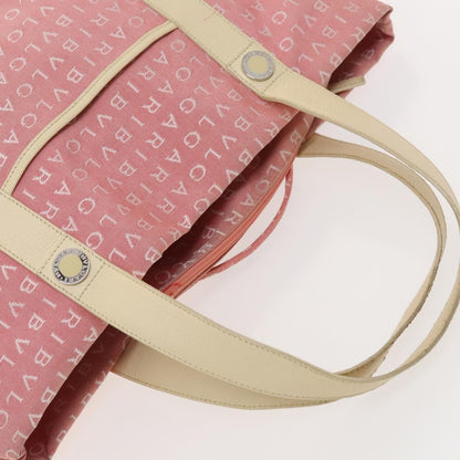 Bvlgari B.Zero1 Logomania Bag Canvas with Leather, PINK, CANVAS, Tote bag