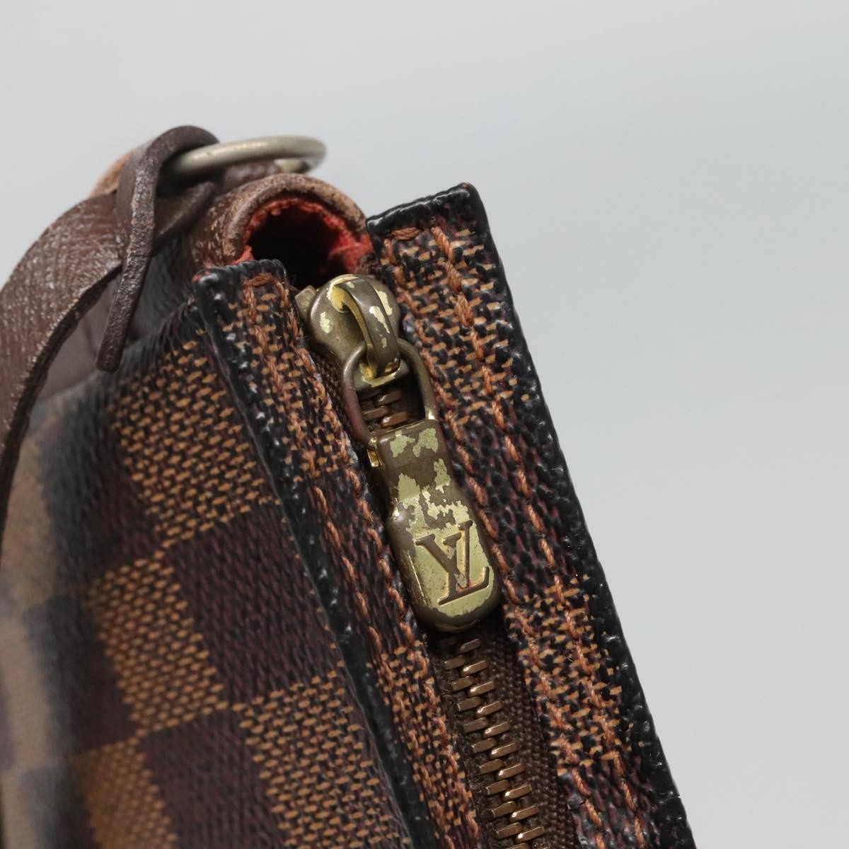 Louis Vuitton Trousse Make Up Bag Damier, BROWN, CANVAS, Clutche & pouche