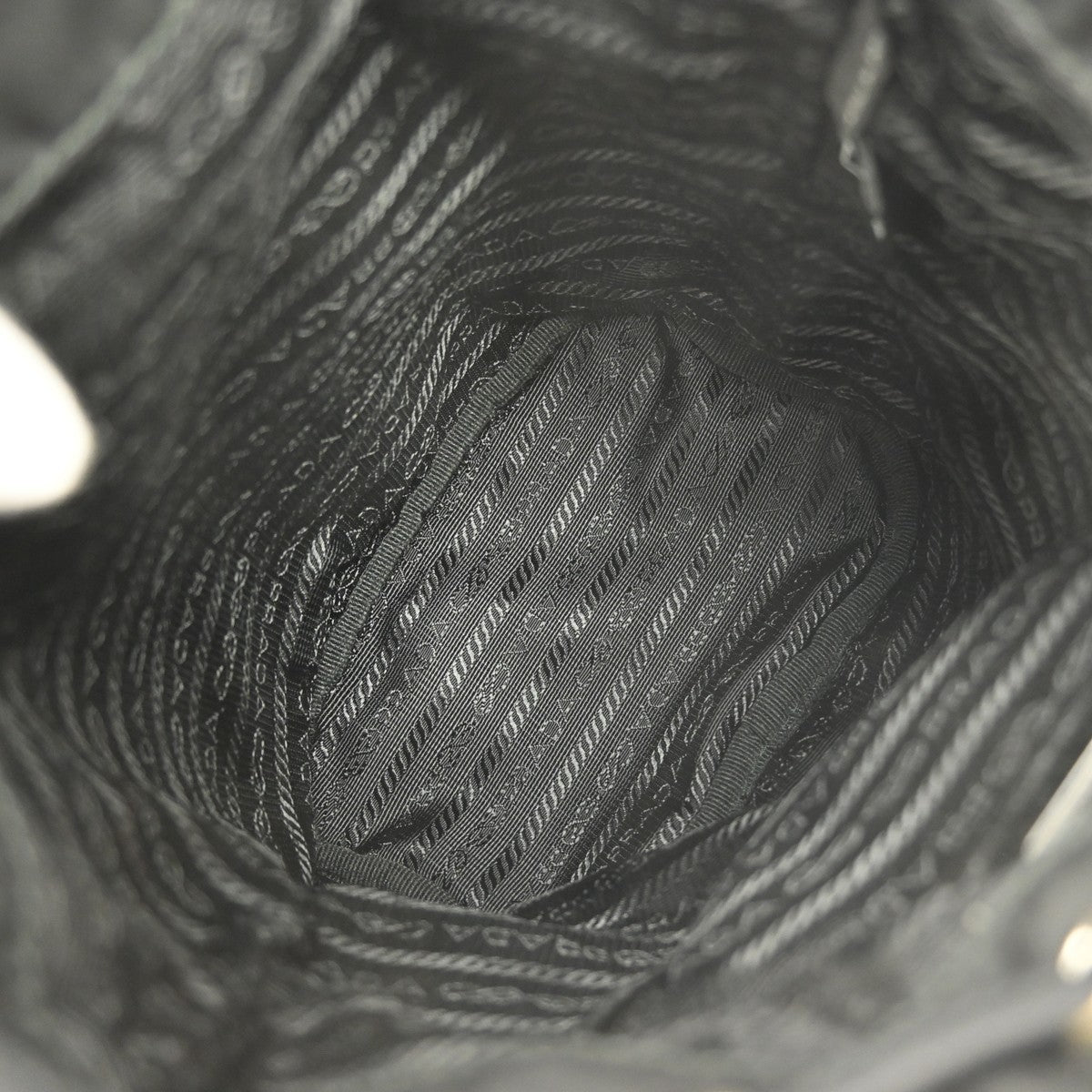 Prada Drawstring Wristlet Bucket Bag Tessuto, BLACK, NYLON, Clutche & pouche