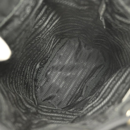 Prada Drawstring Wristlet Bucket Bag Tessuto, BLACK, NYLON, Clutche & pouche