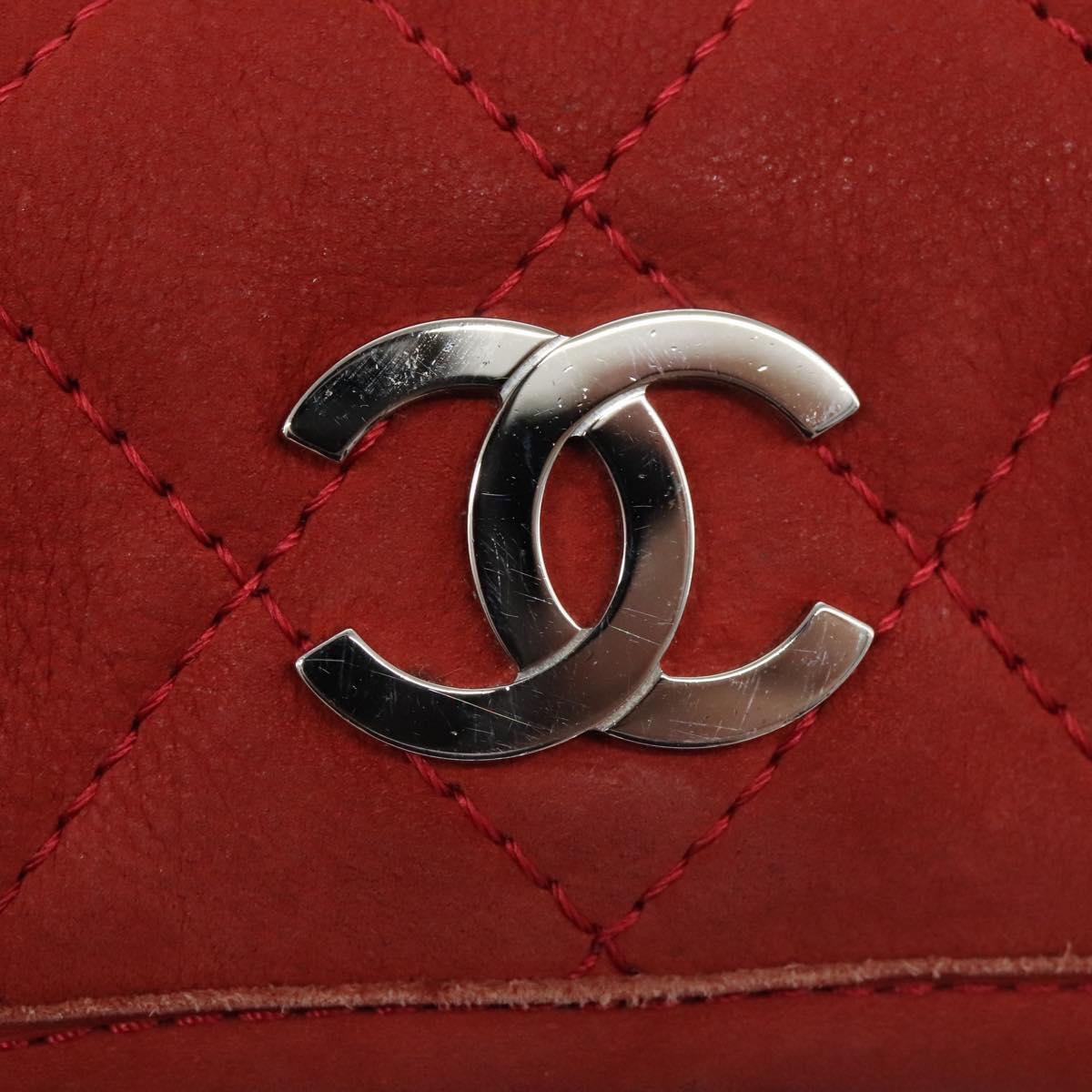 Chanel Natural Beauty Flap Bag Suede, RED, SUEDE, Shoulder bag